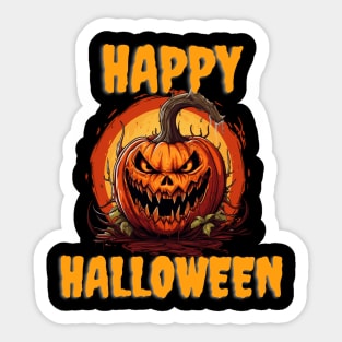 Happy Halloween Pumpkin Cartoon Sticker